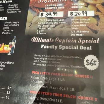 Captain Crab - Regular menu - note there's no problem with menu updates here. - Cajun/Creole Near Me - Clovis, California Captain Crab - Regular menu - note there's no problem with menu updates here. - Cajun/Creole Near Me - Clovis, California
