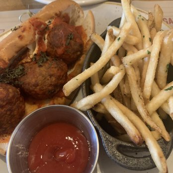 The Handle Bar - Elk meatball sandwich- super moist. - Gastropubs Near Me - Teton Village, Wyoming The Handle Bar - Elk meatball sandwich- super moist. - Gastropubs Near Me - Teton Village, Wyoming