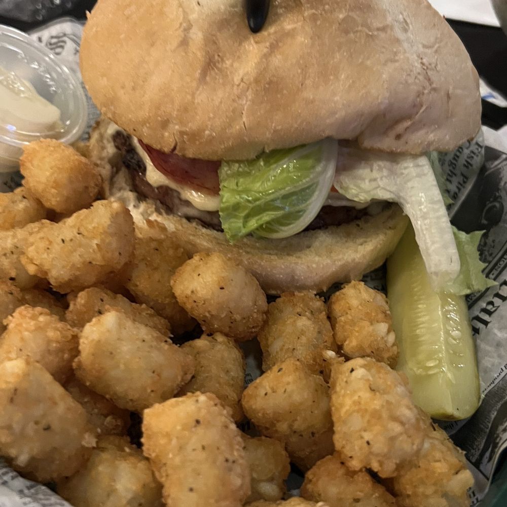 JP Dwyers Pub - Mushroom Swiss burger & tots - New American Near Me - North Tonawanda, New York JP Dwyers Pub - Mushroom Swiss burger & tots - New American Near Me - North Tonawanda, New York