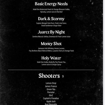 Bar Cathedral - the menu for a cocktail - Venues & Event Spaces Near Me - Toronto, Ontario