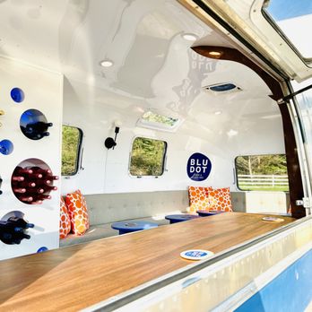 Blu Dot Farm & Vineyard - the inside of a food truck - Wine Tasting Room Near Me - Charlevoix, Michigan