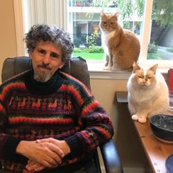 Me with my furry teaching assistants
