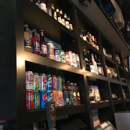 Beers and beverages behind the bar Beers and beverages behind the bar