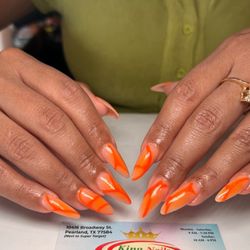 King Nails Pearland - Before and after, this first photo was when I got them freshly done. I came in a month later so imagine how long they were when I came in...