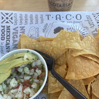 Tacotarian Blue Diamond - Cauliflower ceviche and a Horchata iced coffee - Mexican Near Me - Las Vegas, Nevada