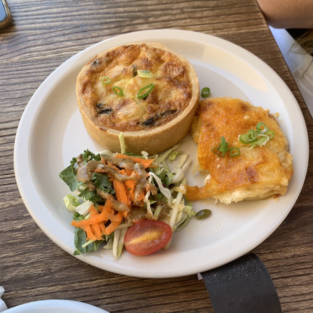 Le Coffee Shop - Mushroom quiche with potatoes au gratin. - Breakfast & Brunch Near Me - Temecula, California Le Coffee Shop - Mushroom quiche with potatoes au gratin. - Breakfast & Brunch Near Me - Temecula, California