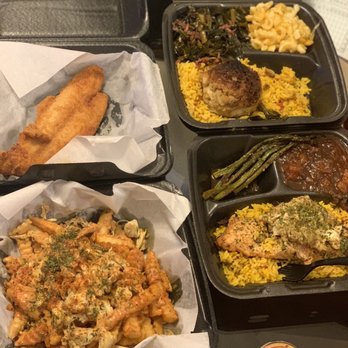 Lulu's Express - Catfish filet Crab Fries Maryland style Crab Cake with yellow rice, Mac n Cheese & Greens Stuffed Salmon with yellow rice, Yams & Asparagus - Chicken Wings Near Me - Charlotte, North Carolina