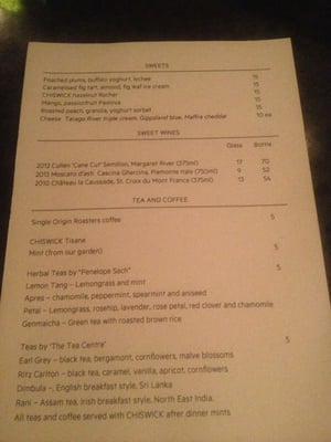 Menu photo 3 Chiswick Woollahra Woollahra, NSW