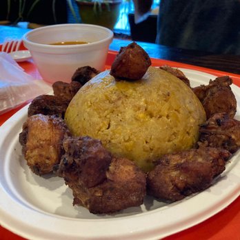 El Rincon Caribe - Garlic Mofongo with chicken chicharon - Puerto Rican Near Me - Tannersville, Pennsylvania