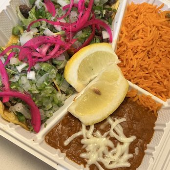 Fatima's Grill - Four tacos Taco Platter w/Rice & Beans (4) Street Tacos De Asada - Mediterranean Near Me - Downey, California