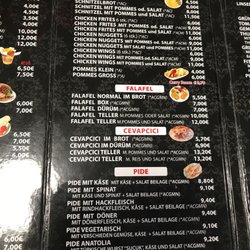 Bosporus - Menu