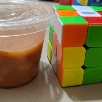 California Fish Grill - This is how much they gave me for a side of beans with my salmon plate. Rubics cube is for reference. Terrible. - Seafood Near Me - Brea, California California Fish Grill - This is how much they gave me for a side of beans with my salmon plate. Rubics cube is for reference. Terrible. - Seafood Near Me - Brea, California
