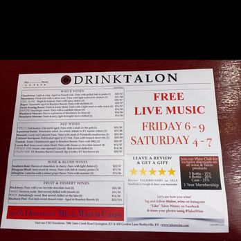 Talon Winery - Wine Tasting Room Near Me - Shelbyville, Kentucky Talon Winery - Wine Tasting Room Near Me - Shelbyville, Kentucky