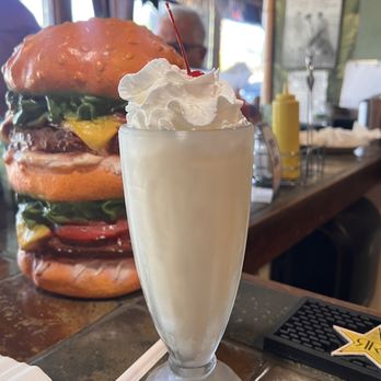 Grill-A-Burger - Was my husband BD and this was his request, vanilla shake - Burgers Near Me - Palm Desert, California