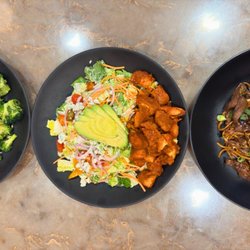Dupont Centre Cafe - Orange Chicken, Buffalo Chicken Salad, and Beef Yaki Udon Stir Fry