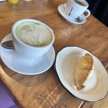 La Boulangerie Boul'Mich - Chicken empanada ( do not recommend ) and Matcha latte (10/10 must try) - Breakfast & Brunch Near Me - Key Biscayne, Florida La Boulangerie Boul'Mich - Chicken empanada ( do not recommend ) and Matcha latte (10/10 must try) - Breakfast & Brunch Near Me - Key Biscayne, Florida