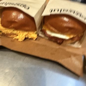Eggslut - The Fairfax on the left and bacon egg and cheese on the right. The brioche buns are phenomenal. - Breakfast & Brunch Near Me - Los Angeles, California Eggslut - The Fairfax on the left and bacon egg and cheese on the right. The brioche buns are phenomenal. - Breakfast & Brunch Near Me - Los Angeles, California
