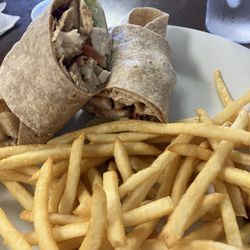 Renee's Place - Grilled chicken bacon wrap with fries