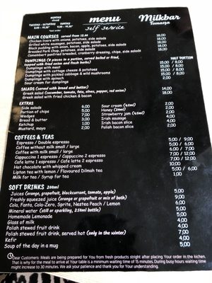 Menu photo 6 Milkbar Tomasza Kraków, MA