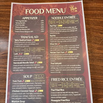 Ruk Thai Kitchen - New Fall 2025 menu started! - Thai Near Me - Clare, Michigan