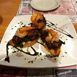 Blackened Shrimp and Scallop Crostinis