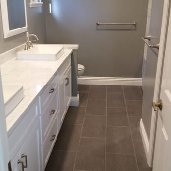 Cornerstone Handyman Services - New vanity and floor tiles. - Handyman Near Me Cornerstone Handyman Services - New vanity and floor tiles. - Handyman Near Me