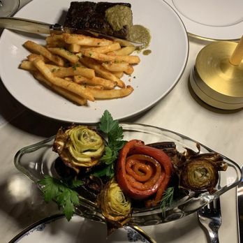 Vin Folk - Short ribs with delicious eggplant, fried artichoke hearts, roasted red bell pepper, and best fries! - Wine Bars Near Me - Hermosa Beach, California Vin Folk - Short ribs with delicious eggplant, fried artichoke hearts, roasted red bell pepper, and best fries! - Wine Bars Near Me - Hermosa Beach, California