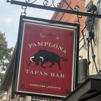Pamplona Tapas Bar - Street Sign - Spanish Near Me - Lafayette, Louisiana