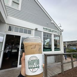 Exterior outside entrance of Hampton Coffee Company - Montauk, New York Exterior outside entrance of Hampton Coffee Company - Montauk, New York
