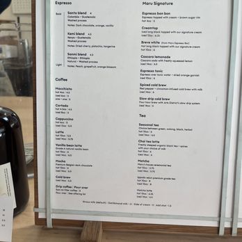 Maru Coffee - menu - Coffee & Tea Near Me - Los Angeles, California