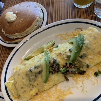 IHOP - Poblano Omelet w/ Pancakes - Breakfast & Brunch Near Me - Farmingdale, New York IHOP - Poblano Omelet w/ Pancakes - Breakfast & Brunch Near Me - Farmingdale, New York