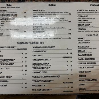 Sora Sushi - Plates, platters, donburi, nigiri, sashimi and hand-roll menu - Sushi Bars Near Me - Rancho Cordova, California Sora Sushi - Plates, platters, donburi, nigiri, sashimi and hand-roll menu - Sushi Bars Near Me - Rancho Cordova, California