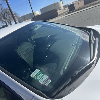 Chuy's Auto Glass - Before. Window cracked from side to side. - Auto Glass Services Near Me - Lancaster, California