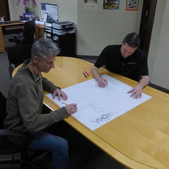 Arkside - Nathan Greenberg and Cal Haney working on concept development. - Advertising Near Me - San Bernardino, California
