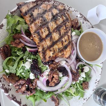 Taylor Beach House Cafe - Arugula salad with Asian grilled salmon - Seafood Near Me - Hobe Sound, Florida