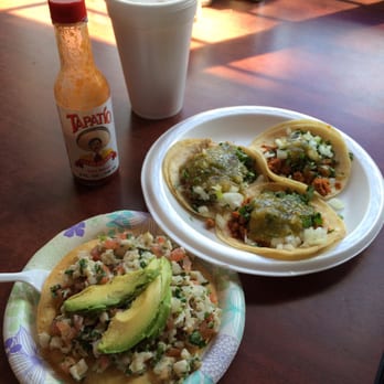 The Sand Trap - Tostada de ceviche, horchata, and 3 tacos with cilantro, onions, and green sauce, and my homie Tapatio. - Mexican Near Me - Avalon, California The Sand Trap - Tostada de ceviche, horchata, and 3 tacos with cilantro, onions, and green sauce, and my homie Tapatio. - Mexican Near Me - Avalon, California