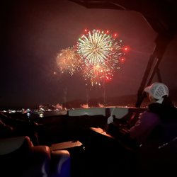 Firework show on the Lake during the 4th