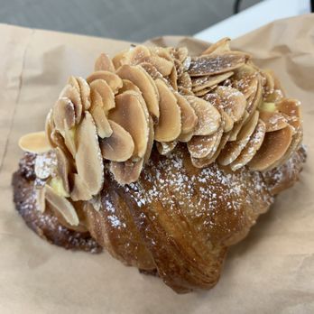 A-OK CAFE - Almond croissant with almond paste inside - Coffee & Tea Near Me - Toronto, Ontario