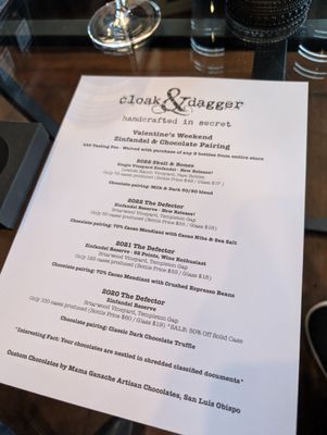 Menu photo 2 Cloak & Dagger Wines Paso Robles, CA