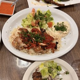 Chicken Shawarma Plate, a la cart lamb chops