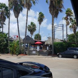 a parking lot with palm trees a parking lot with palm trees