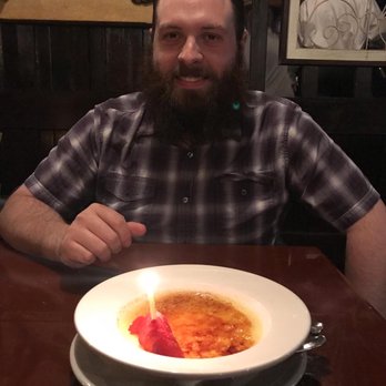 Stables Steakhouse - Complementary birthday dessert! Crème brûlée - Steakhouses Near Me - Terre Haute, Indiana