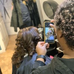 Premier Barbers & Stylists - Color and silk press by Deb!