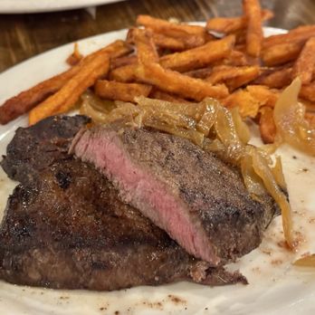 J&R's Steak House - 16oz Sirloin Steak w/ Sweet Potato Fries - Steakhouses Near Me - Calverton, New York J&R's Steak House - 16oz Sirloin Steak w/ Sweet Potato Fries - Steakhouses Near Me - Calverton, New York