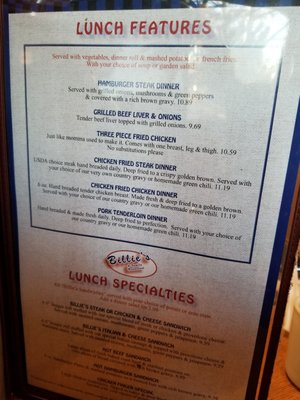 Menu photo 4 Billie's Cafe Brighton, CO