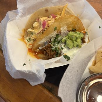 Mojo's Tacos - Franklin - Fried Shrimp Taco (top) The Puffy (bottom) - Tacos Near Me - Franklin, Tennessee