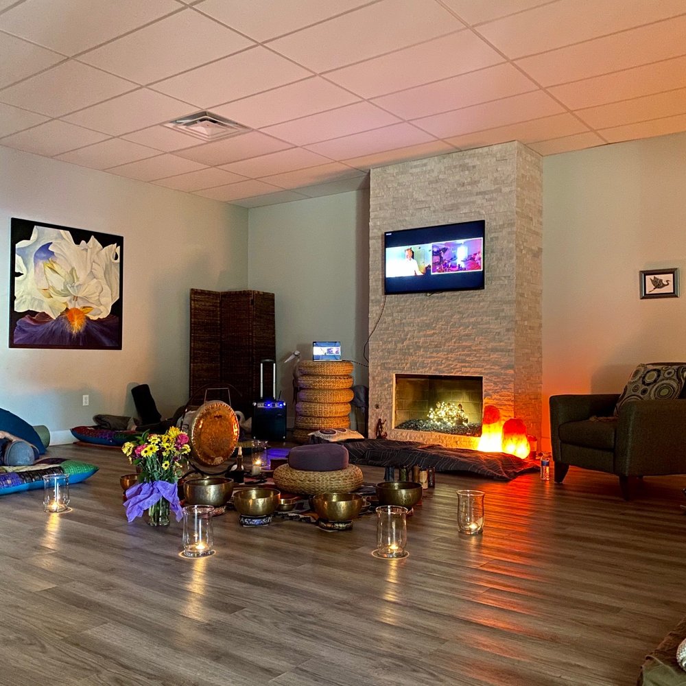 H2Oasis Float Center And Tea House - Singing bowls set up before a Breathwork Session in the Conscious Lounge. - Float Spa Near Me - Tulsa, Oklahoma H2Oasis Float Center And Tea House - Singing bowls set up before a Breathwork Session in the Conscious Lounge. - Float Spa Near Me - Tulsa, Oklahoma