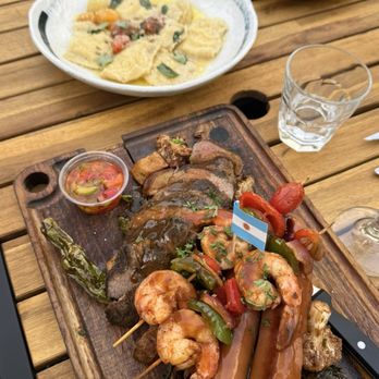 Brava Garden Eatery - Surf & Turf and lemon ricotta Ravioli - Wine Bars Near Me - Pleasanton, California
