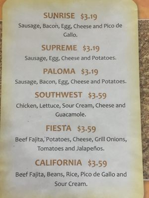Menu photo 4 Cilantros Hillsboro, TX