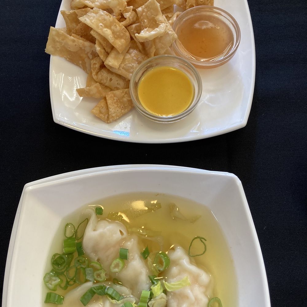 Won ton soup and house noodles Won ton soup and house noodles